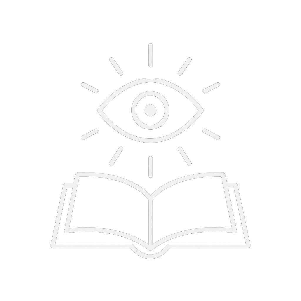 Symbolisches Icon: Offenes Buch mit Auge für mystische Tattoo-Bedeutung